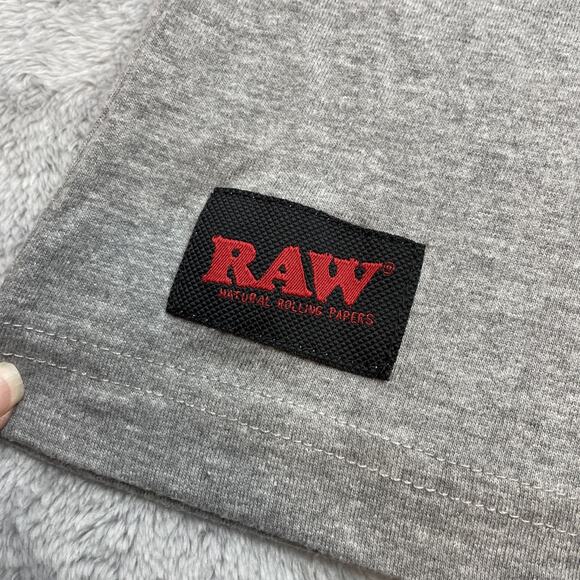 RAW Rolling Papers Hoodie Shirt Size XL Gray Smoke Pot Weed Stash Skater Grunge - Picture 4 of 6